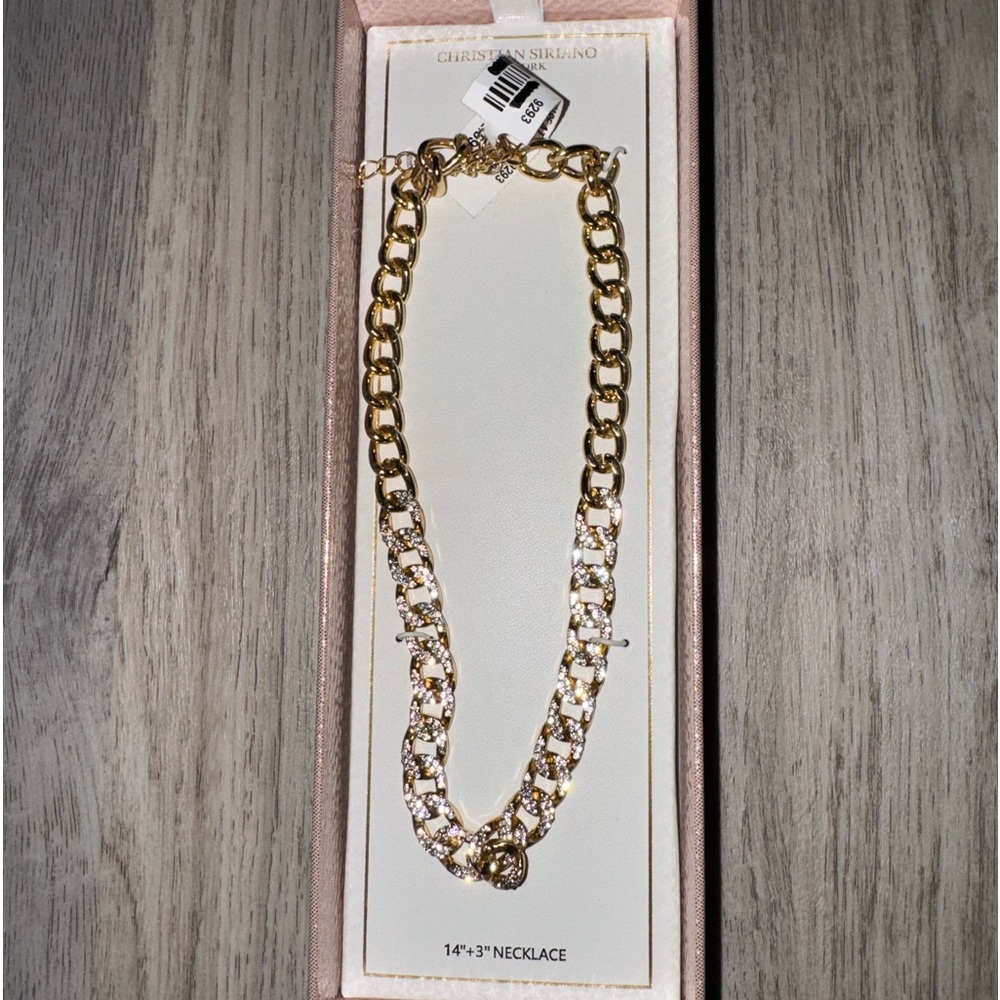 Christian Siriano New York Gold & Diamond Necklace New Prom Formal Jewelry